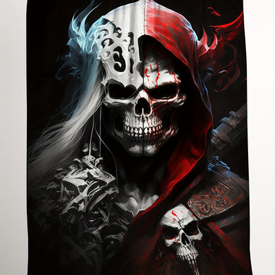 Skull Horror Print Flannel Blanket: Warm and Cozy Bed Blanket for Couch, Bed, Sofa, Office, and Camping