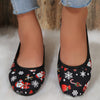 Festive and Comfortable Women's Cartoon Print Flats: Lightweight Slip-on Shoes for Daily Wear and Christmas Celebrations