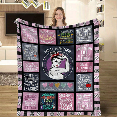 I'm a Teacher - Gift For Teacher Flannel Blanket - Perfect for Bedroom, Office, Living Room, Car Sofa Couch Decor