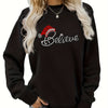 Sparkling Festive Vibes: Women's Plus Size Rhinestone Christmas Sweatshirt