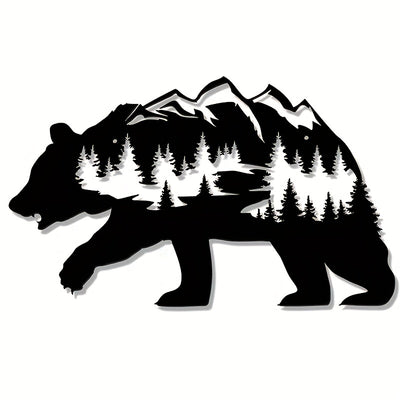 Wilderness Delight: Rustic Metal Bear Wall Art for Exquisite Living Room and Bedroom Decor