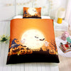 Spooky Halloween-Themed Duvet Cover Set: Pumpkin, Ghost, Moon & Bat Print Bedding Set for a Cozy and Stylish Bedroom(1*Duvet Cover + 2*Pillowcases, Without Core)