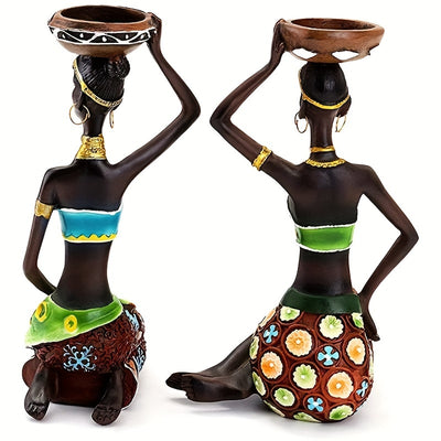 Exquisite African Women Candle Holders: Artistic Décor for Your Home, Office, and Special Occasions