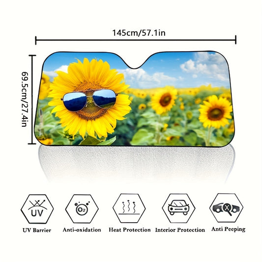 Sunflower Car Windshield Sun Shades: Protect Your Vehicle from UV Rays and Keep it Cool with this Foldable Sun Reflector