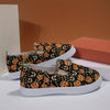 Halloween Flair: Women's Ghost Face Pumpkin Print Flats for Stylish & Comfy Casual Halloween Outfits