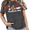 Festive Fun: Christmas Graphic Print Crew Neck T-Shirt - Perfect Spring/Summer Top for Women
