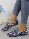 Festive Comfort: Women's Christmas Print Flat Shoes – Lightweight Slip-Ons for Casual Style