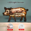 Piggy Delight: Exquisite Wooden Art Carving Night Light for Cozy Bedroom Ambiance