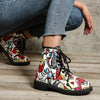 Graffiti-Print Platform Boots: Bold and Versatile Women's Lace-up Ankle Boots