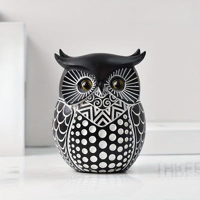 Whimsical Owl Sculpture: Modern Resin Statue for Home Decor and Festive Celebrations