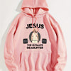 The Jesus Pattern Hoodie: Stay Warm and Stylish in this Casual Drawstring Hooded Sweatshirt for Winter/Fall Women's Clothing