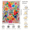 Vibrant Flannel Blanket: Hand-Painted Floral Pattern for Comfortable Indoor and Outdoor Use