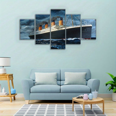 Timeless Titanic: Retro Canvas Painting 5-Pack - A Nostalgic Home Decor Addition