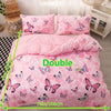 Fluttering Elegance: 3-Piece Butterfly Flower Print Duvet Cover Set - Transform Your Bedroom into a Stylish Oasis