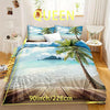 Sunny Beach Palm Tree Duvet Cover Set: Embrace the Tropical Vibes in Your Bedroom