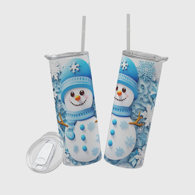 20oz Charming Snowman Pattern Tumbler – Perfect for Car, Home, Office, and Travel