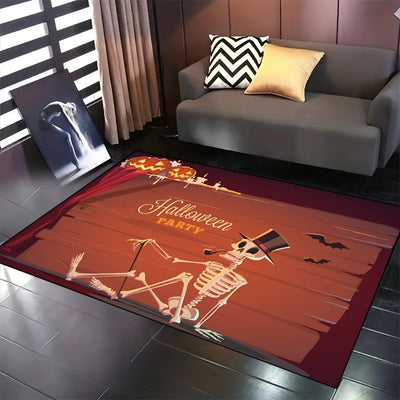 Stay on trend this holiday season with the Gnomes and Festive Cheer Rug! Featuring a fun Halloween and Christmas-themed design, this soft area rug is perfect for your living room décor. Easy to clean and anti-slip, it’s a practical and stylish choice.