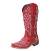 Retro Style Women's Western Mid-Calf Boots: V-Cut Embroidery Cowgirl Boots with Pointed Toe - Stylish Slip-On Shoes