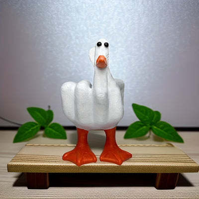 Lucky Duck Hand Gesture Statue: A Creative Garden and Christmas Decoration