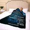 Dark Blue & Letter Warm and Cozy Flannel Blanket - For Grandson from Grandma and Grandpa - Perfect for Couch, Bed, and Sofa