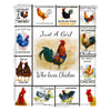 Cozy Rooster and Just a Girl Letter Printed Flannel Throw Blanket: Enhance Your Comfort on Couch, Bed, Sofa, Car, Camping, and Travelling