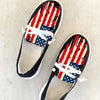 Women's Canvas Shoes with US Flag - Casual Low Top Shoes with Flag Pattern for Independence Day Celebrations