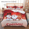 Cheerful Holidays: 3pcs Merry Christmas Duvet Cover Set with Cute Cartoon Santa Claus, Snowman, and Reindeer Pattern - High-Quality Microfiber Bedding Set with 1 Duvet Cover and 2 Pillowcases (without core)