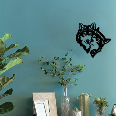 Wild and Mysterious: Wolf Mate Black Metal Wall Art - A Modern Touch for Every Room