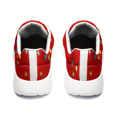 Festive Christmas Snowman and Lantern Pattern Women's Sneakers: Comfortable, Soft, and Stylish for Outdoor Adventures