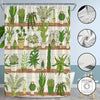 Whimsical Cactus Shower Curtain: Delightful Green Plant Bonsai Design for a Tropical Oasis in Your Bathroom