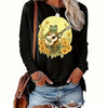 Trendy Women's Graphic Pattern Crew Neck Long Sleeve T-Shirt: Perfect for Effortlessly Stylish Spring & Fall Looks!