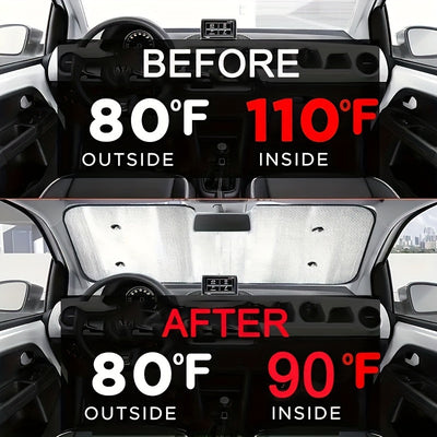 Ultimate Protection: Foldable Cool Sports Car Pattern Sunshade with Heat Insulation and UV Blocking Technology