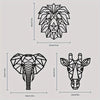 Animal Kingdom Metal Art: Captivating Wooden Geometric Wall Decor for Home, Nursery, or Housewarming Gift