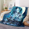 Wolf Dream Print Flannel Blanket: Cozy All-season Bedding for Sofa, Bed, and Travel
