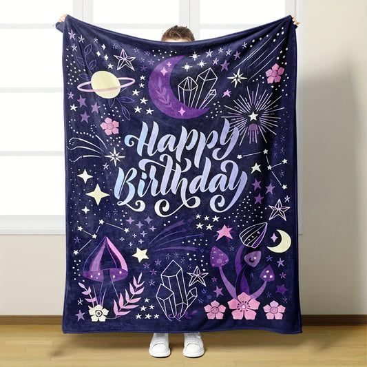 This Birthday Flannel Blanket is perfect for staying cozy year-round. Its dual-layer construction provides superior insulation, making it a great option for cold winters and air-conditioned environments. Its lightweight and soft fabric ensures comfort no matter the weather.