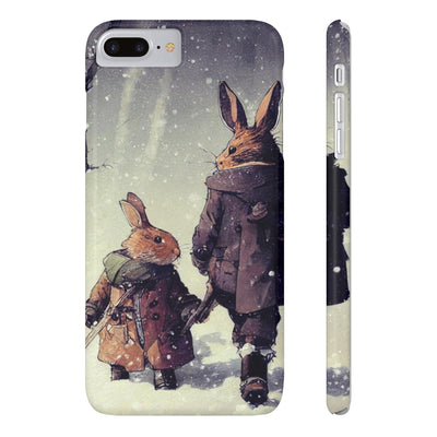 Rabbits in adventurer Phone Case, Rabbit walk in the snow Phone Cases, Case-Mate