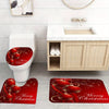 Vibrant Red Pendant Light Shower Curtain Set: Elevate Your Bathroom Decor with Style and Functionality