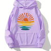 Sun & Sea: Vintage-inspired Drawstring Kangaroo Pocket Hoodie - Stylish Women's Sweatshirt