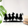 Rustic Western Cowboy Desktop Bookends: Metal Artwork Decoration for Christmas and Halloween