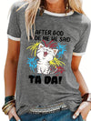 Cute and Casual: CAT LETTER PRINT Crew Neck T-Shirt - Must-Have Women's Top for Spring & Summer