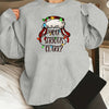 Christmas Hat Letter Print Sweatshirt: A Cute and Comfy Addition to Your Women's Clothing Collection