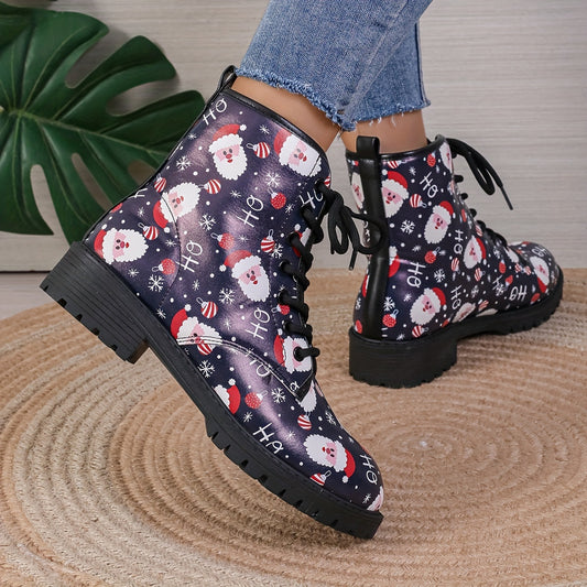 Look stylish this Christmas with these one-of-a-kind Santa Claus Print Short Boots. Perfect for the holiday season, these festive footwear feature a lightweight design and breathable fabric for lasting comfort. Stay cozy and chic all season long!