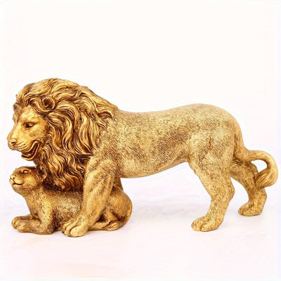 The Majestic Resin Lion and Child Statue: A Symbol of Divine Protection and Love for Your Home