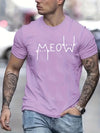 Cute Cartoon Cat Letter Print Tee: Cool and Comfy Men's Summer Shirt