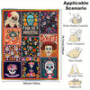 Halloween Decor Gift: Cartoon Skull Printed Flannel Blanket for Kids and Adults - Soft and Cozy Square Blanket for Home, Picnic, and Travel