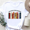 Books and Letters: Casual Crew Neck Short Sleeve Top for Stylish Women's Spring/Summer Wardrobe