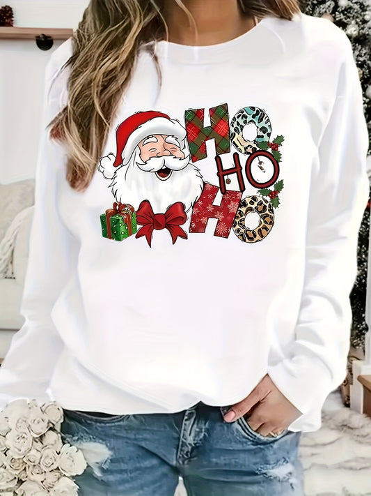 Mix the festive spirit of Christmas with the warmth of winter with this Santa and Ho Ho Ho Letter Print Sweatshirt. Top-grade yarn makes this sweater a cozy and stylish addition to your fall and winter wardrobe. This crew neck sweater is perfect for special occasions or casual wear.