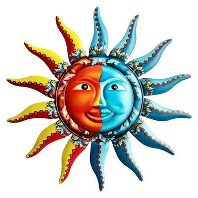 Sun's Radiant Glow: Creative Metal Wall Art Décor for an Enchanting Home Ambiance