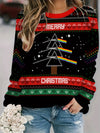 Warmth and Festivity Combined: Christmas Allover Print Pullover Sweatshirt for Women