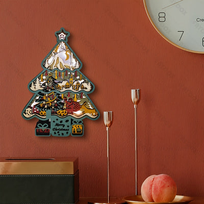 Enchanting Wood Carving Table Lamp: A Festive Christmas Tree LED Night Light for Indoor Decorations and Memorable Gifts